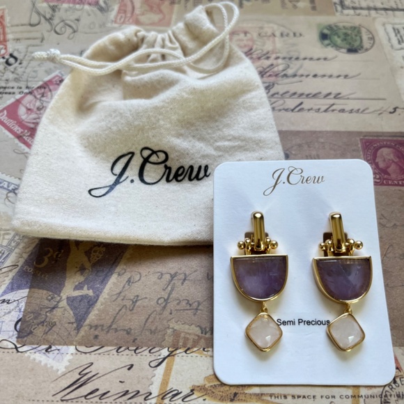 J. CREW Bobbie Stone Drop Post Earrings - Picture 4 of 5